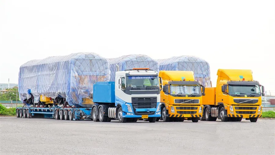 पवन टरबाइन जेनरेटर के लिए 80 टन लो बेड ट्रेलर