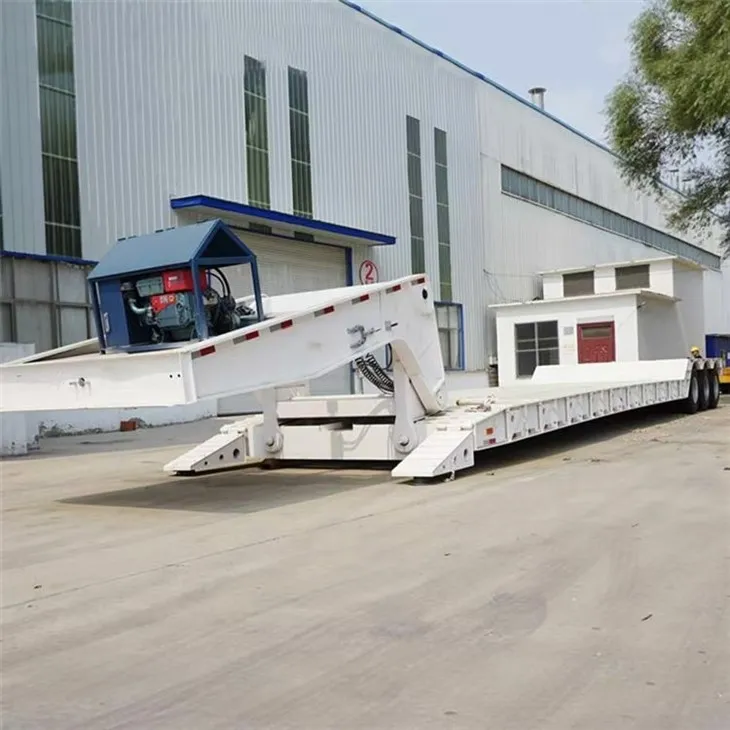 ट्राई एक्सल 100 टन डिटेचेबल लोबॉय ट्रेलर